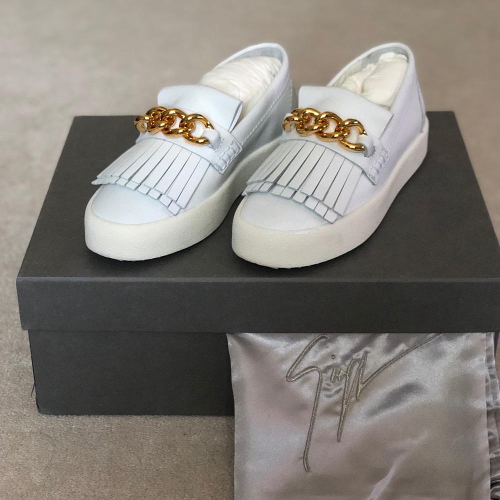 100% Authentic Giuseppe Zanotti White Sneakers